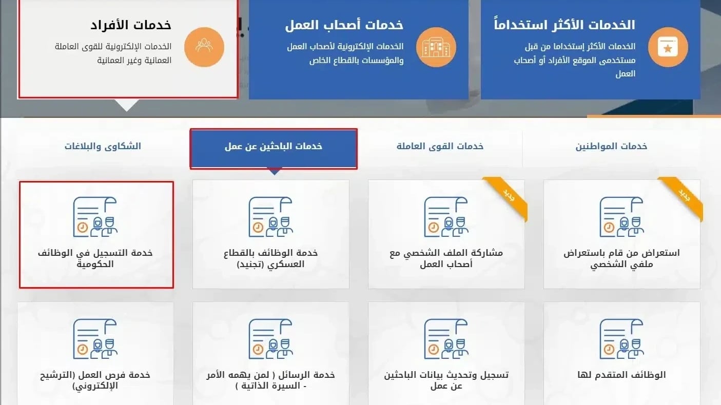 للباحثين عن عمل: خطوة بخطوة لطريقة التسجيل في الوظائف الحكومية