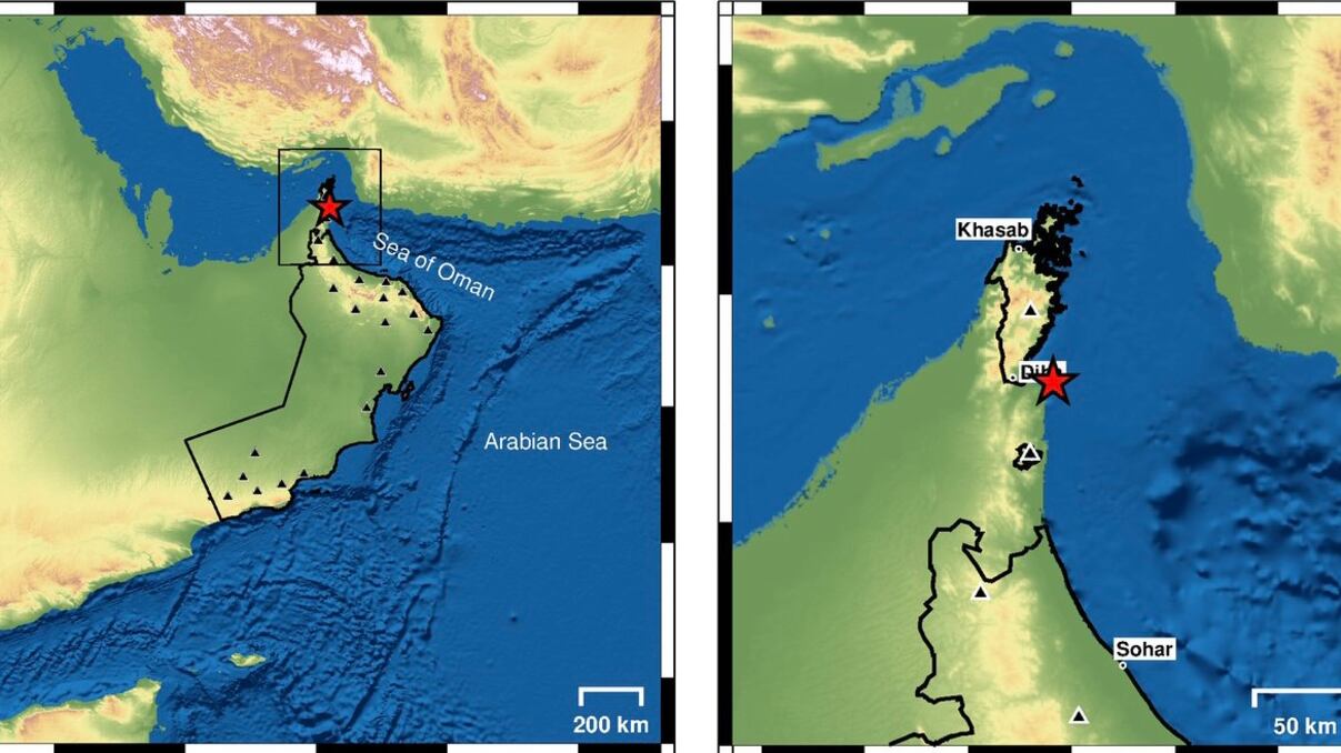 زلزال يبعد عن دبا 19 كم