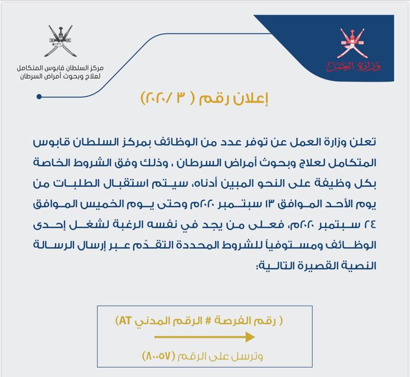 بالتفاصيل: وزارة العمل تعلن عن وظائف جديدة