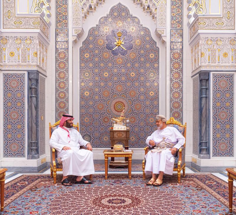 جلالة السلطان يستقبل محمد بن سلمان